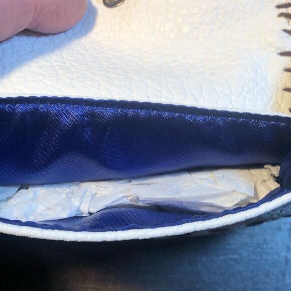 Nine West White and Brown Shoulder Bag with Fringe - Picture 12 of 12